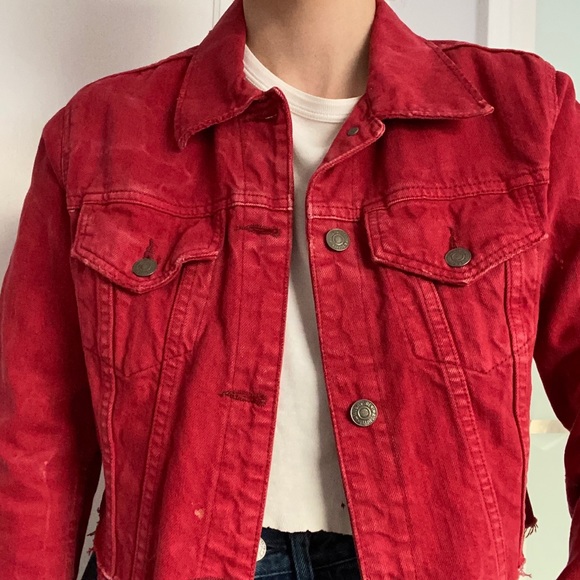 cropped denim jean jacket - Picture 7 of 12